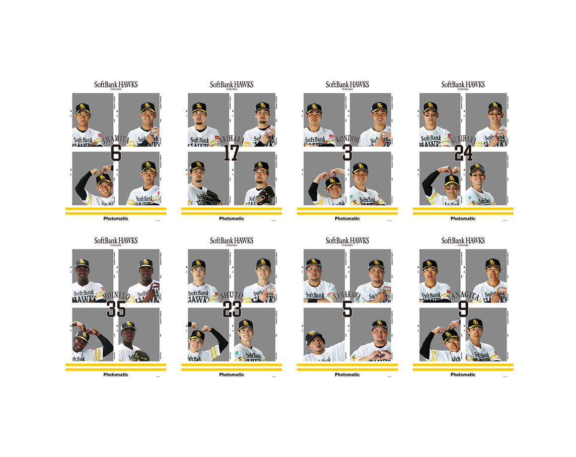 韓国発セルフフォトブース「Photomatic」にホークス選手の撮りおろしフレームが新登場